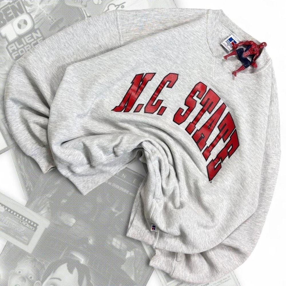 Vintage 90’s Russell Athletic Gray NC State University Pullover Sweatshirt